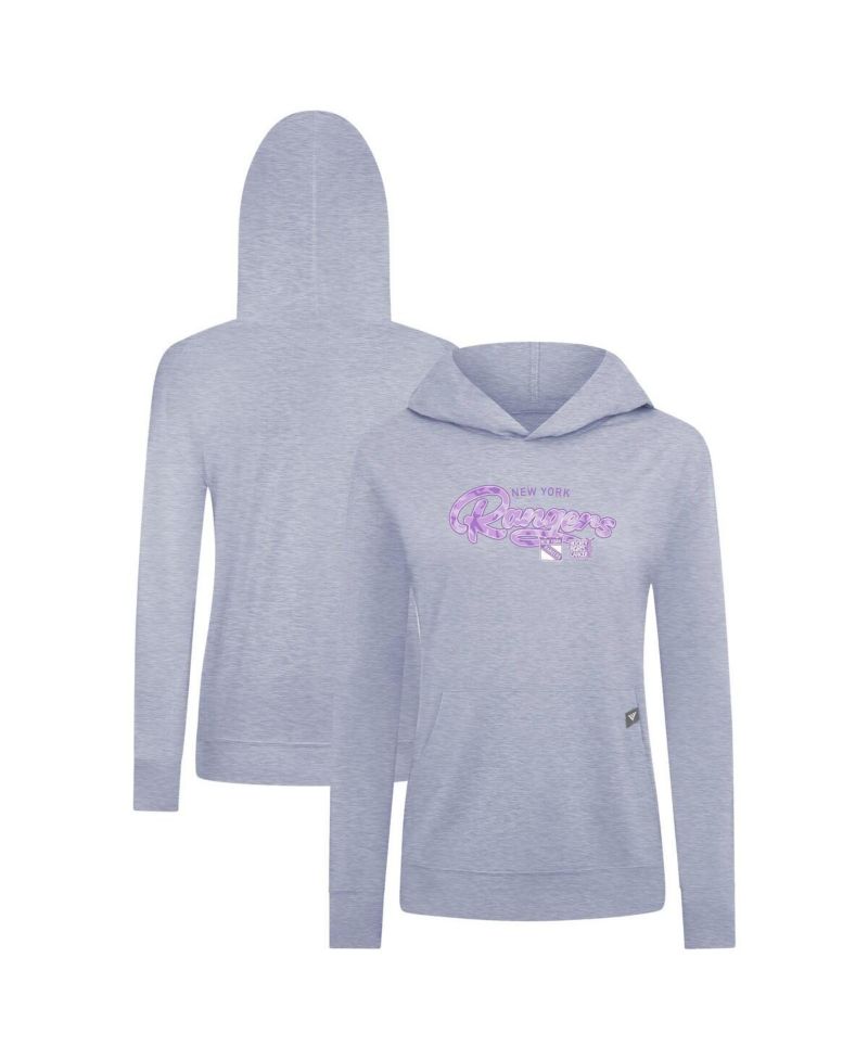 Women's Heather Gray New York Rangers Pullover Hoodie