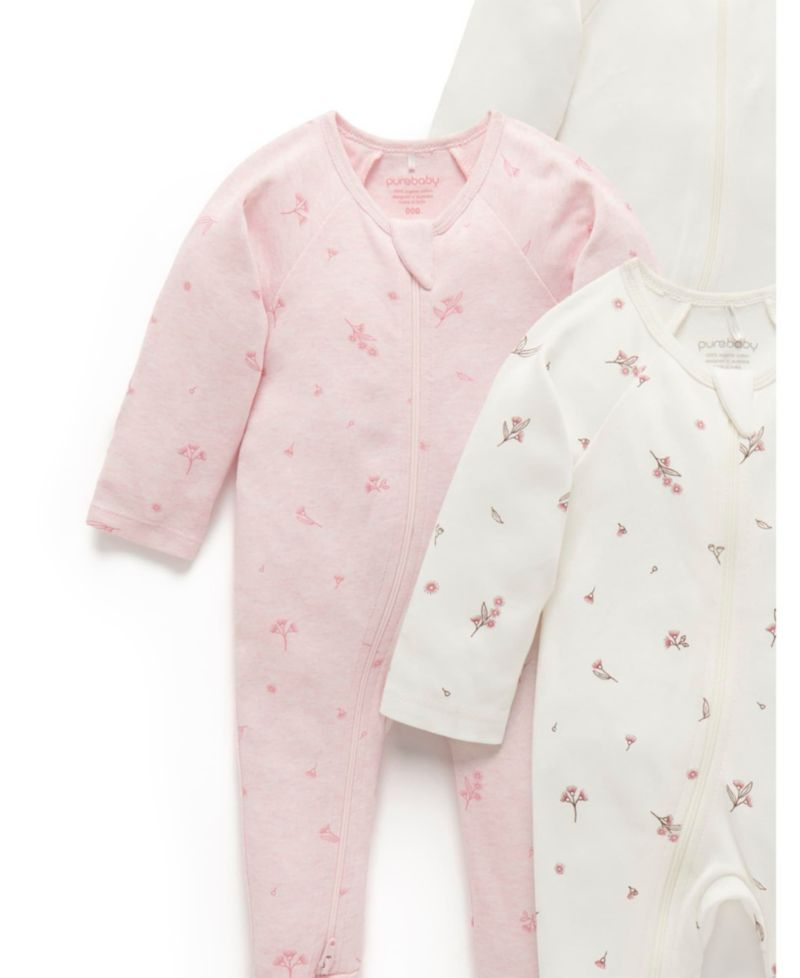 Baby Girls Zip Coverall 4 Pack