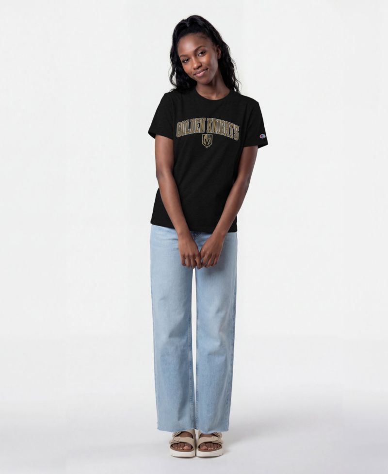 Women's Vegas Golden Knights Arch Mascot Logo Screen Print T-Shirt