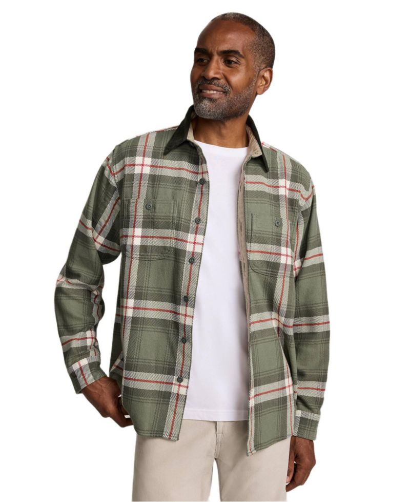 Men's Authentic Flannel Shirt with Corduroy Collar