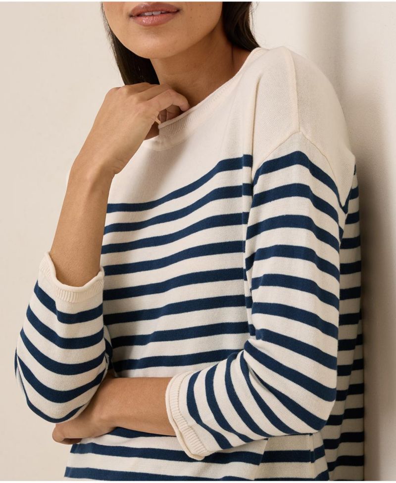 Women's Organic Cotton Classic Fine Knit Wide Neck Sweater