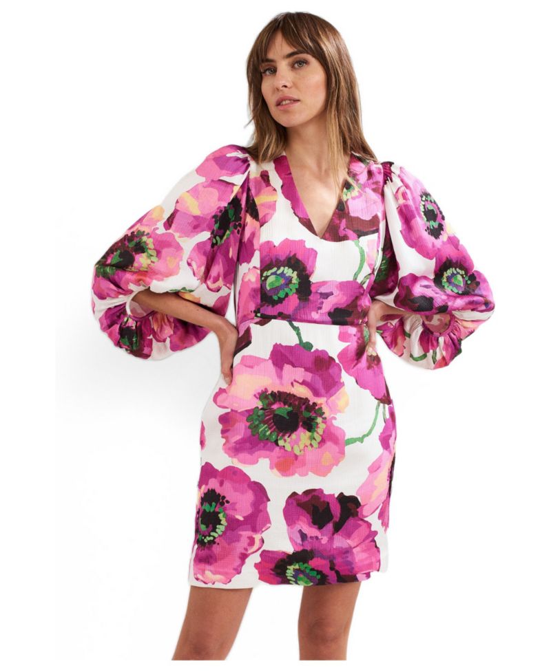 Women's Fiona Puff Sleeve V-Neck Dress