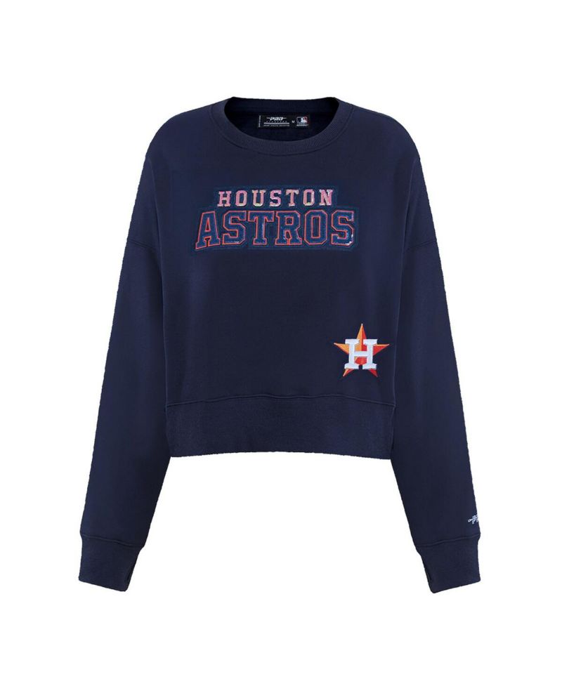 Women's Navy Houston Astros Game Day Classics Crewneck Pullover Sweatshirt