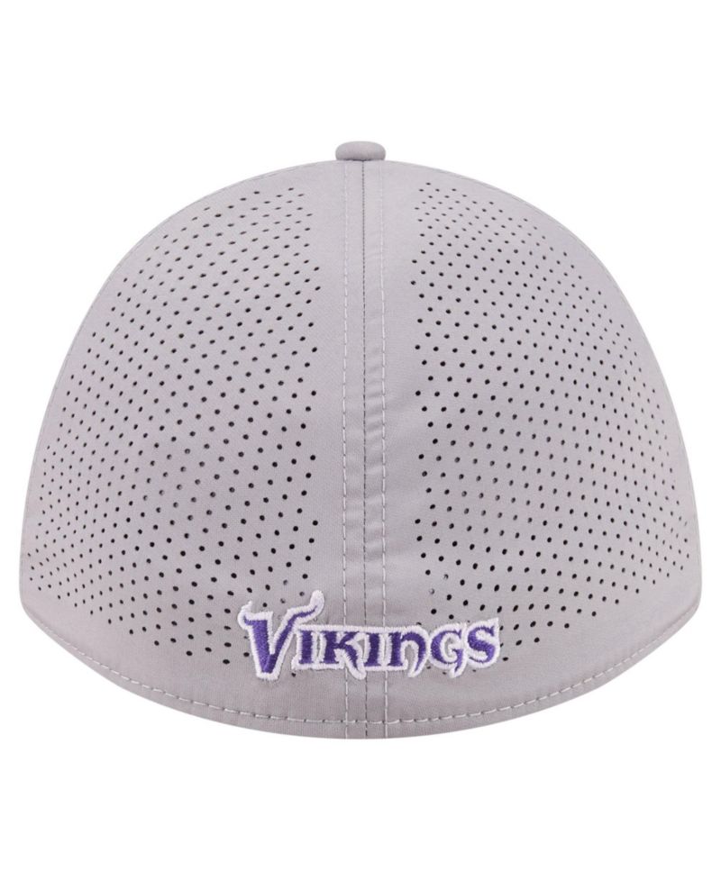 Men's Gray Minnesota Vikings 39THIRTY M-Crown Stretch Hat