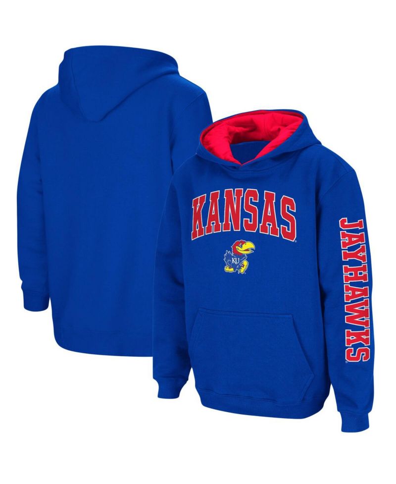 Big Boys Royal Kansas Jayhawks 2-Hit Team Pullover Hoodie