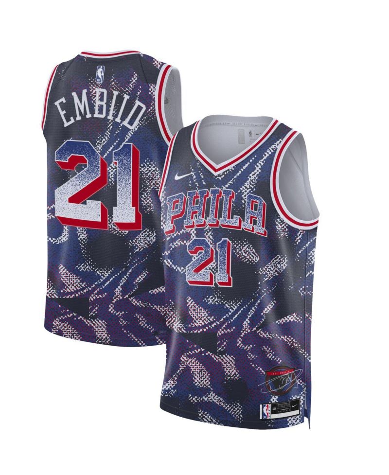 Men's and Women's Joel Embiid Navy Philadelphia 76ers 2025 Select Series Swingman Player Jersey