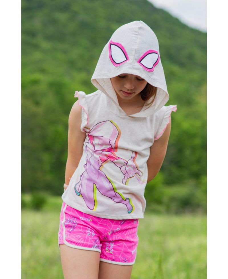Girls SPIDERMAN Spidey and His Amazing Friends Cosplay Tank Top and Dolphin Active French Terry Shorts Outfit Set
