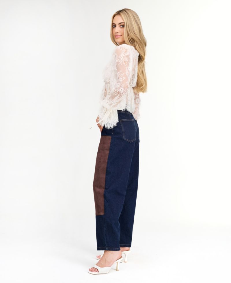 Women's Mila Eyelash Lace Long-Sleeve V-Neck Blouse