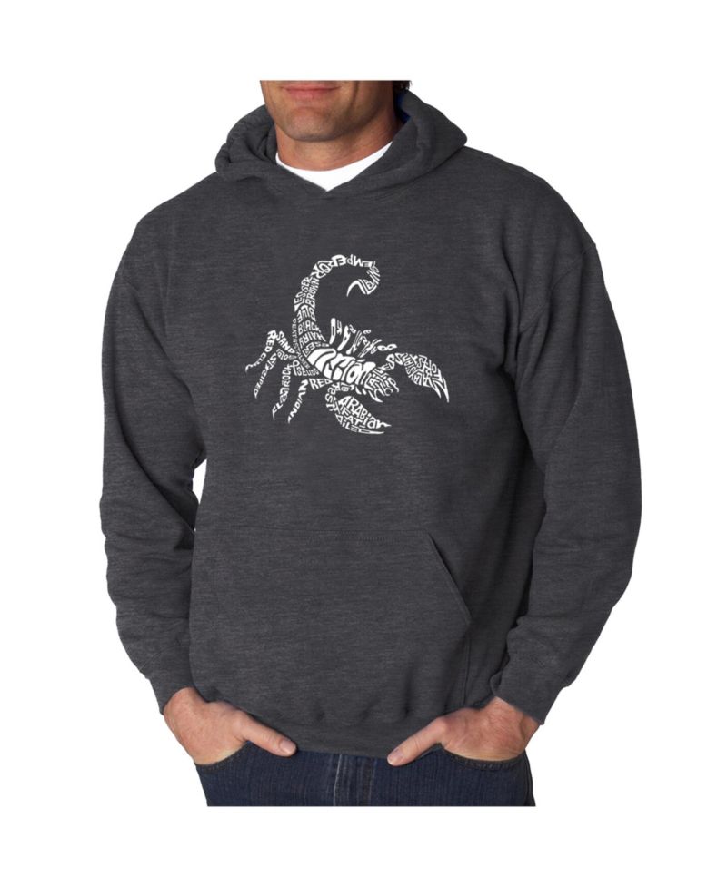 Men's Word Art Hooded Sweatshirt - Types of Scorpions