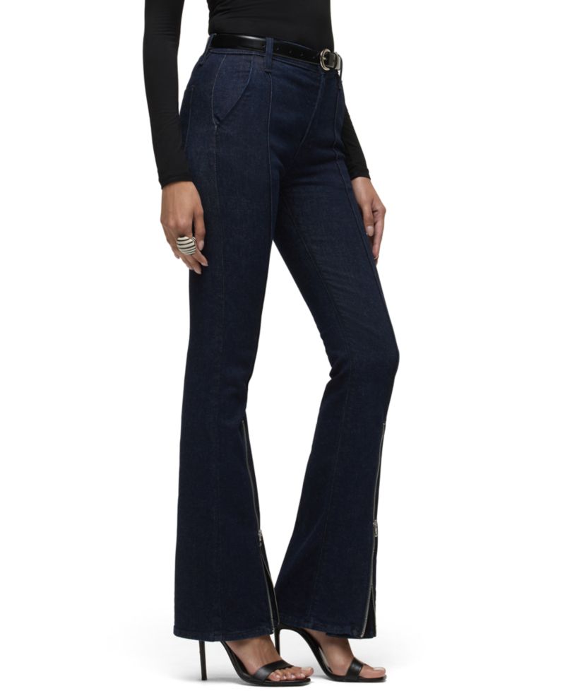 Women's Barbara High-Rise Zip-Front Bootcut Stretch Jeans