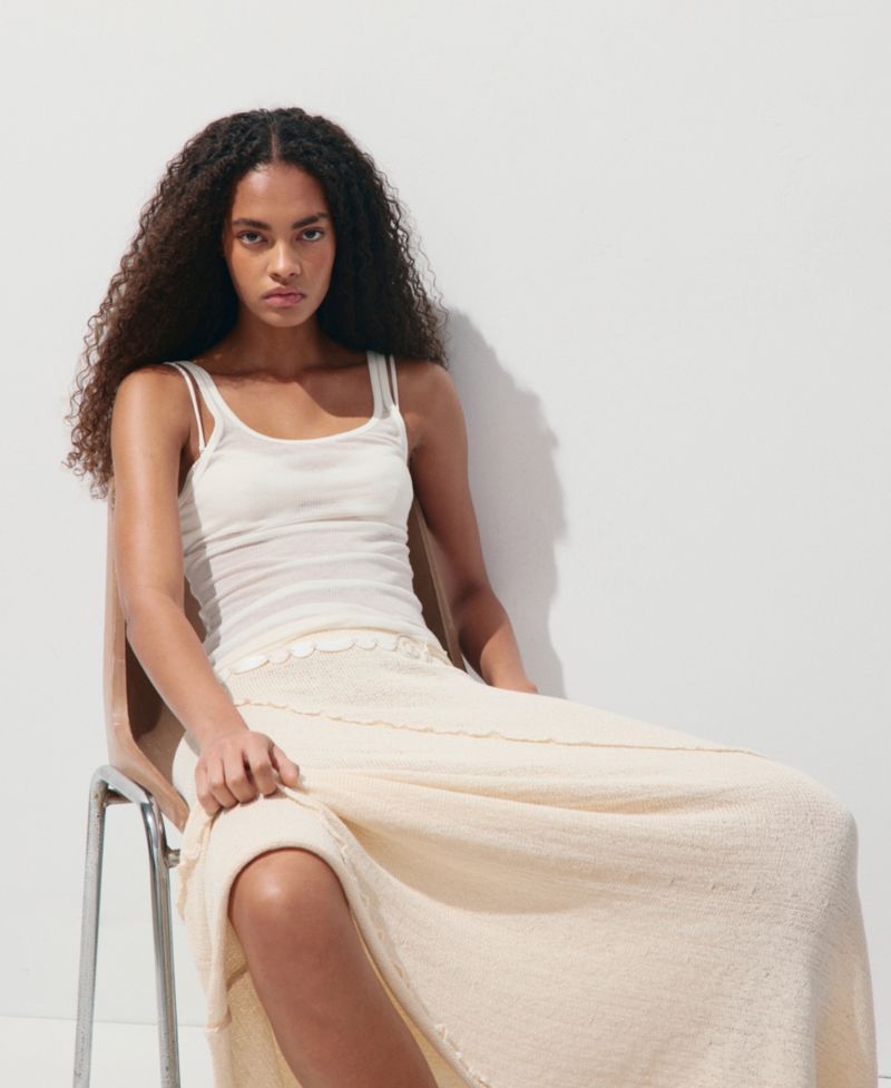 Women's Wavy Stitching Detail Knit Skirt