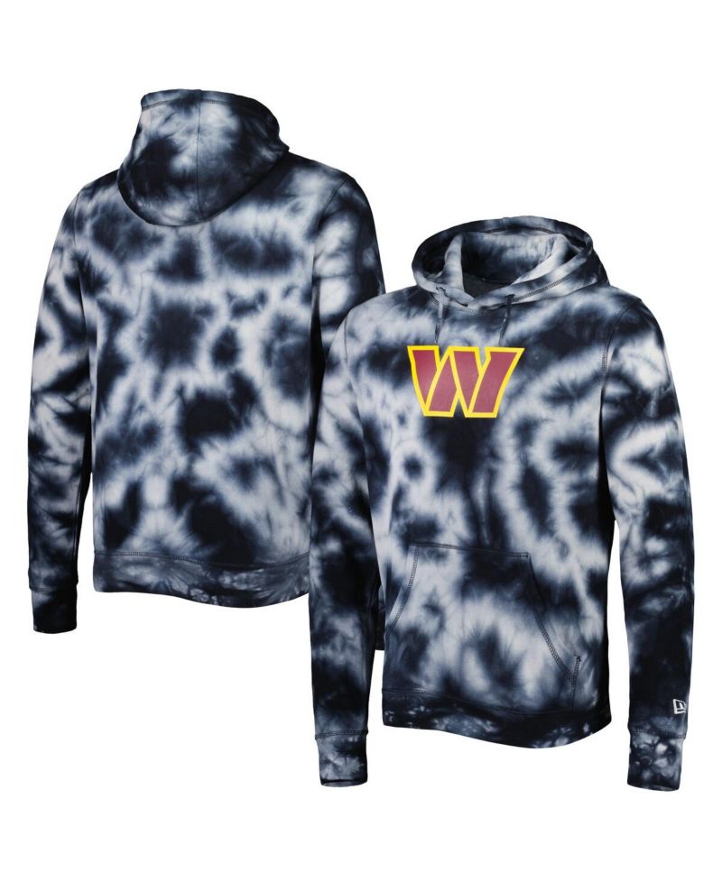 Men's Black Washington Commanders Team Tie-Dye Pullover Hoodie