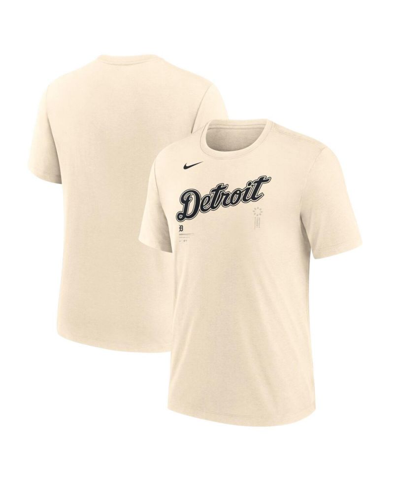 Men's Natural Detroit Tigers Wordmark Tri-Blend T-Shirt