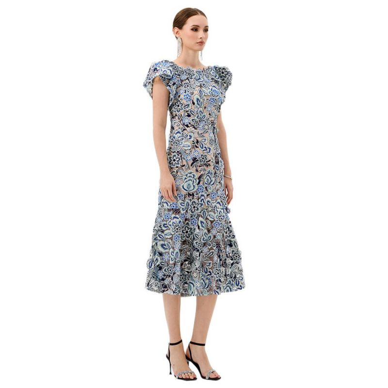 Women's Peri Flutter Sleeve Midi