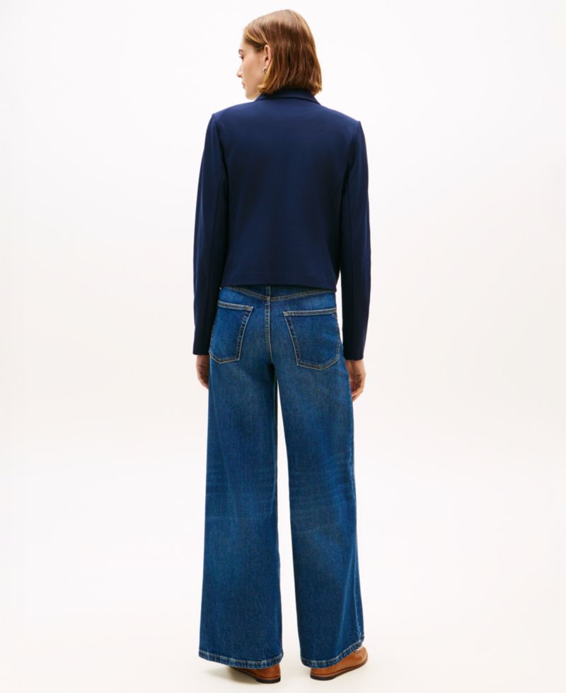 Women's Ponte Knit Band Collar Jacket
