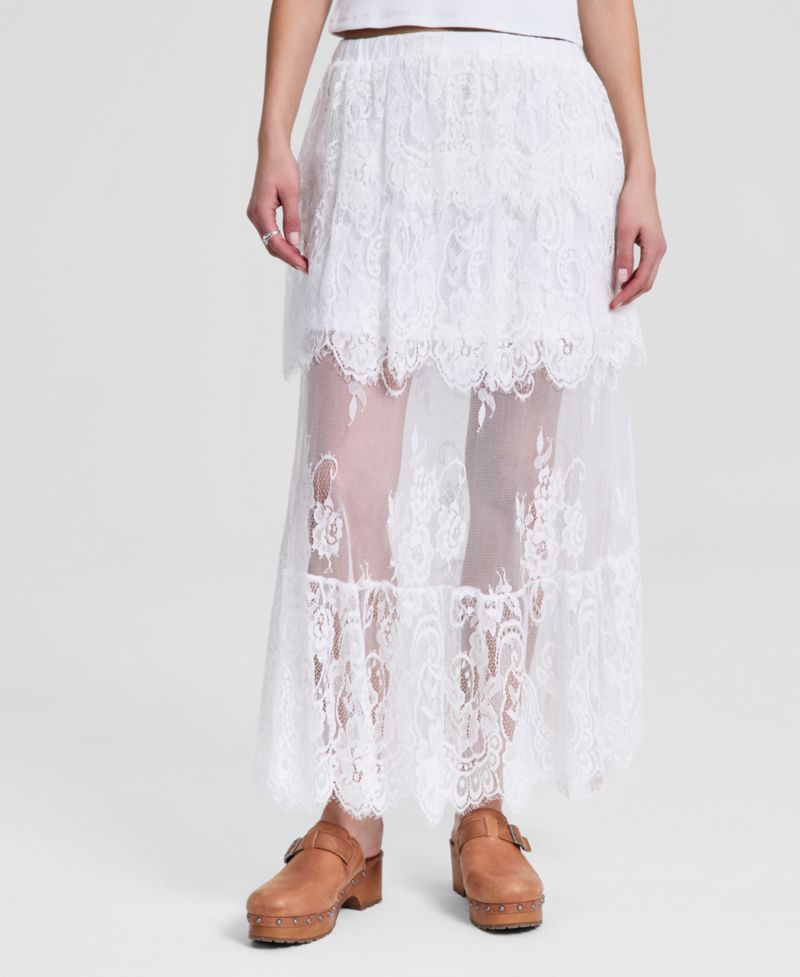 Women's Lace Tiered Maxi Skirt