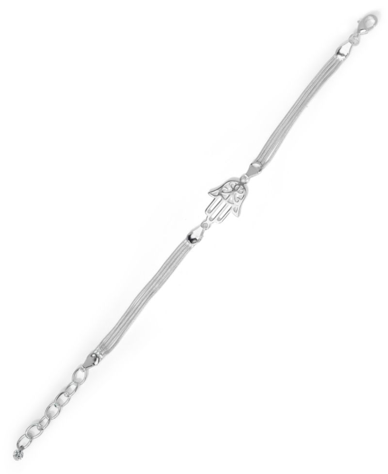 Silver Plate Hamsa Hand Bracelet