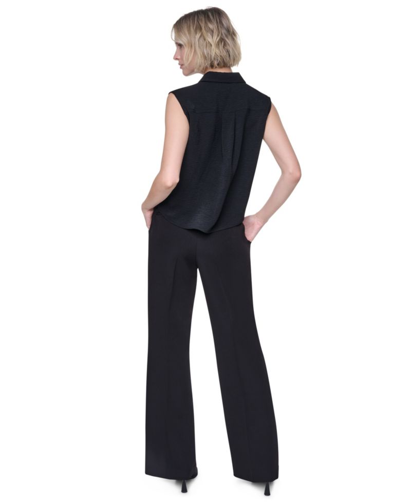 Women's Washer Collared Top