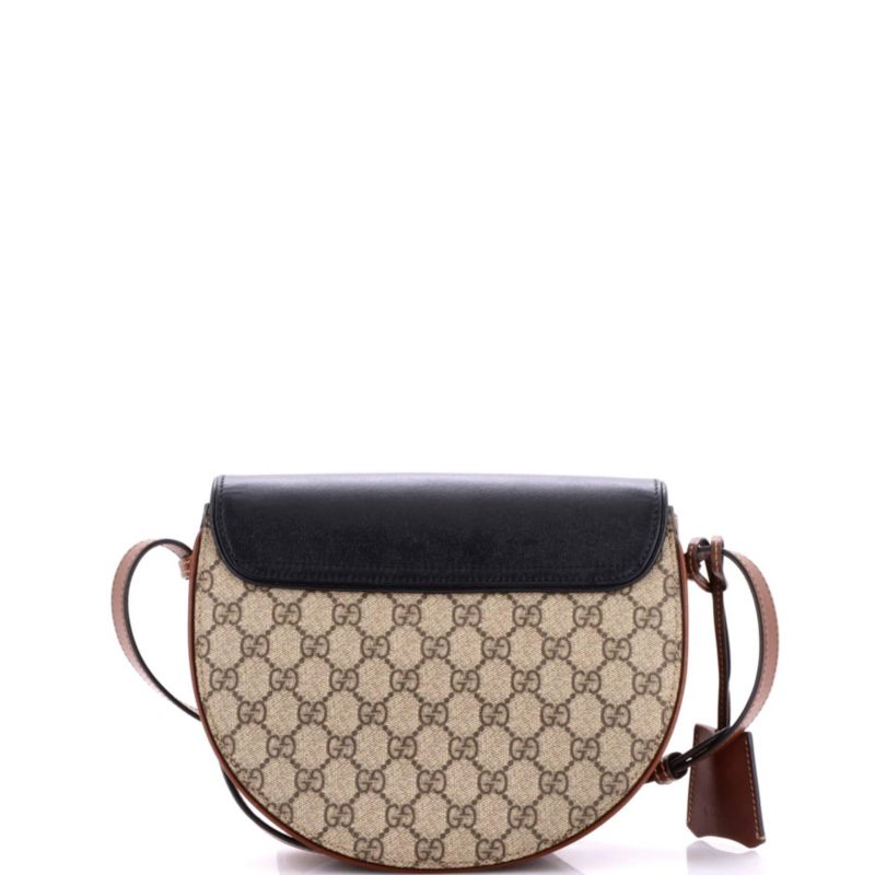 Small Padlock Saddle Shoulder Bag GG Coated Canvas and Leather