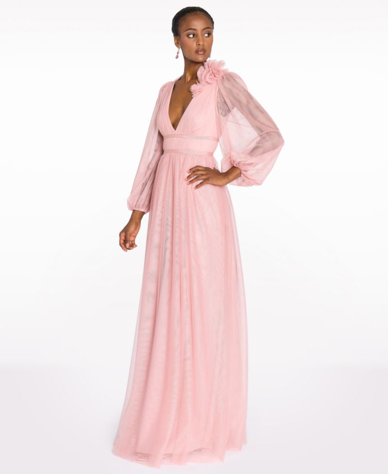 Women's Tulle Flower A-Line Gown