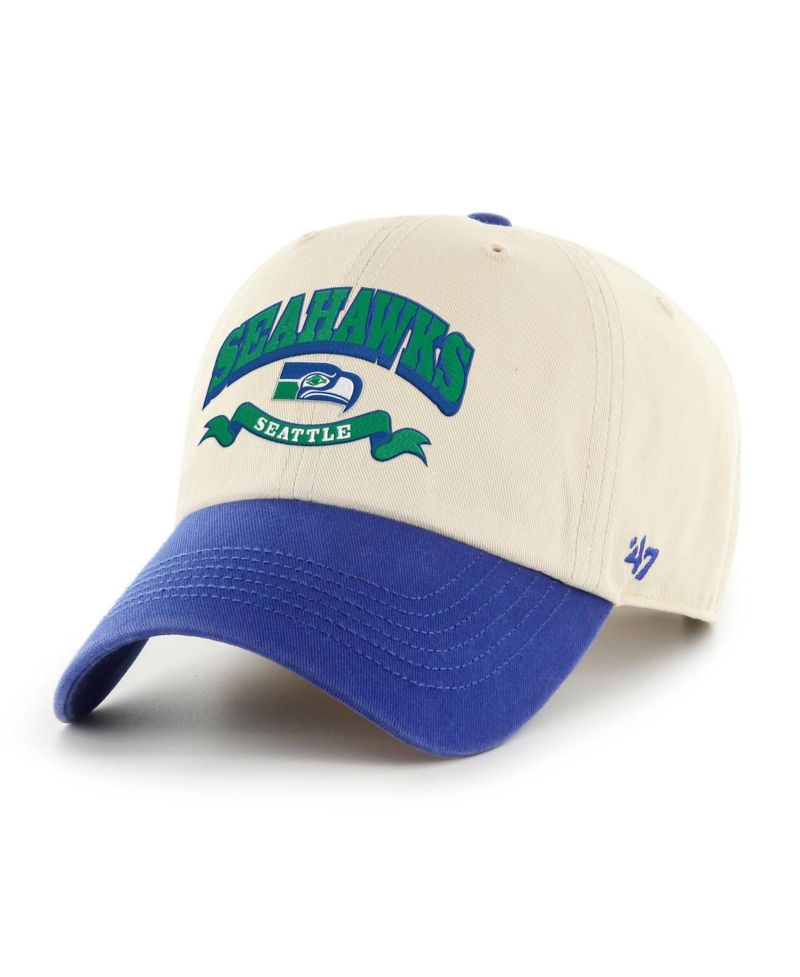 Men's Natural/Royal Seattle Seahawks Two-Tone Clean Up Adjustable Hat