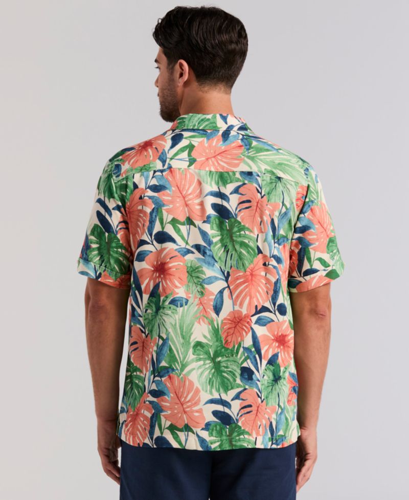 Men's Botanical Print Viscose Shirt