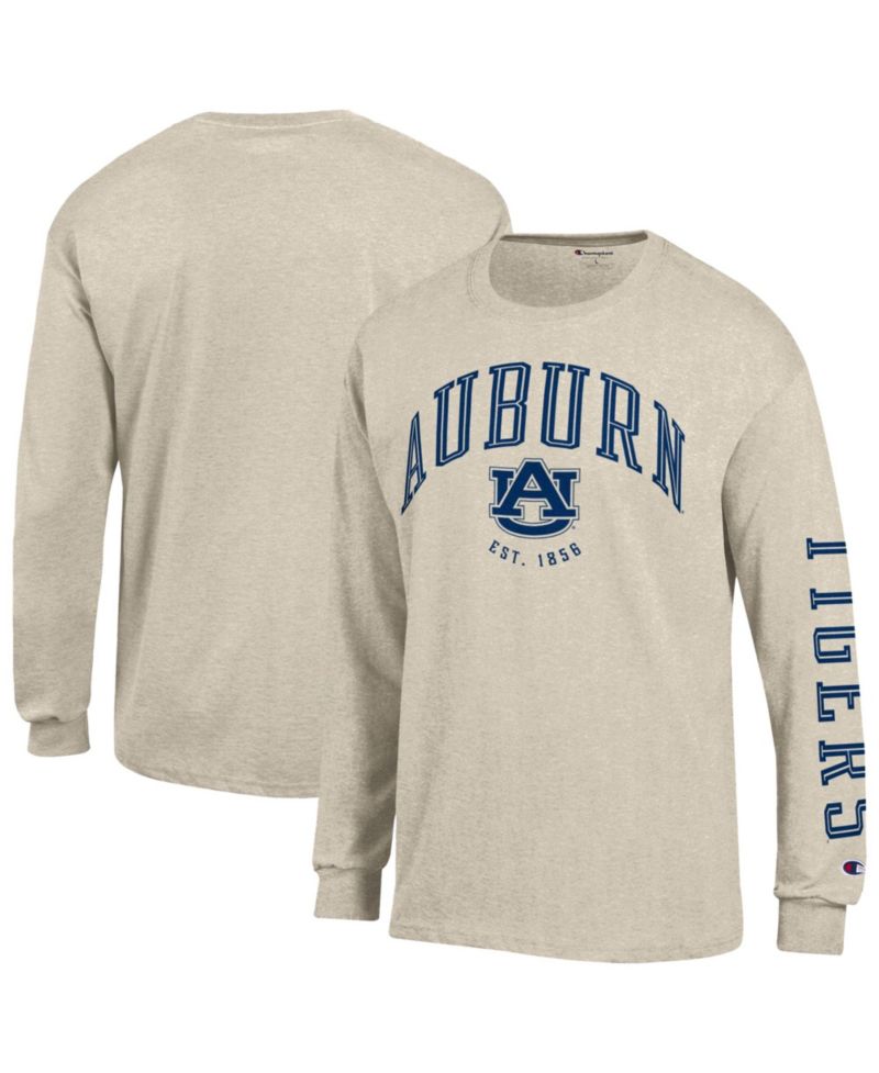 Men's Heather Oatmeal Auburn Tigers Neutral Arch Long-Sleeve T-Shirt