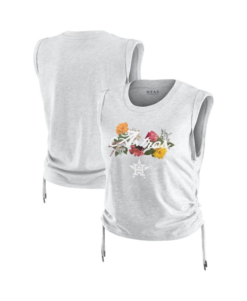 Women's Heather Gray Houston Astros Cinched Tank Top