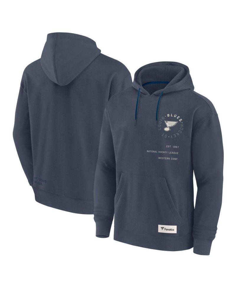 Men's Navy St. Louis Blues Future Ground Info Pullover Hoodie