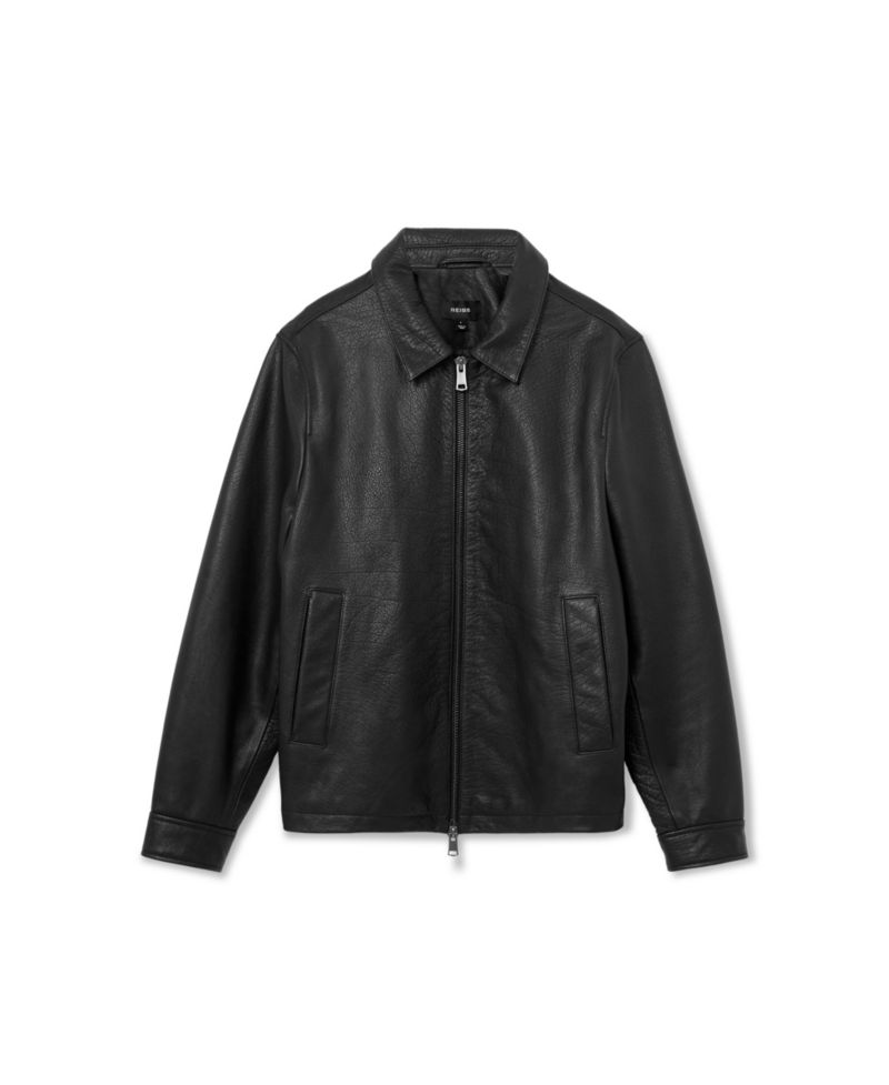 Men's Ortega Regular-Fit Zip-Through Leather Jacket