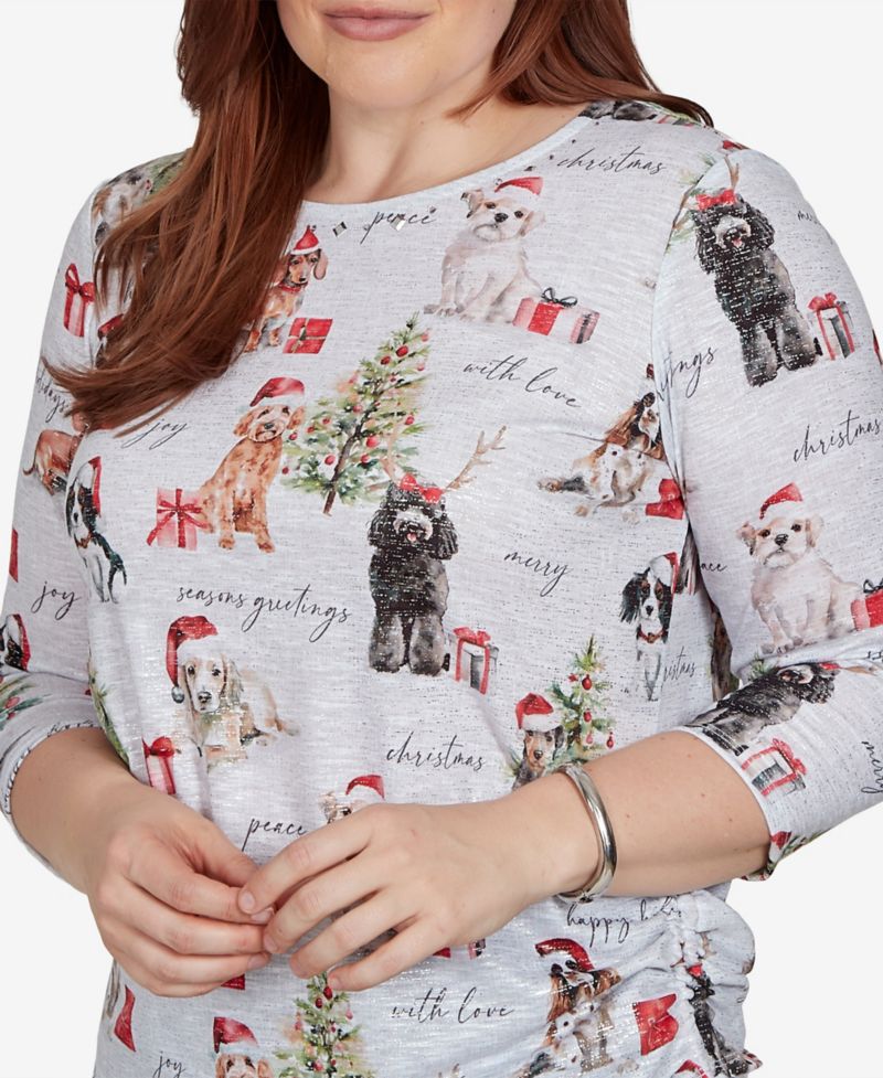Women's Classic Gift Giving Dogs Knit Top