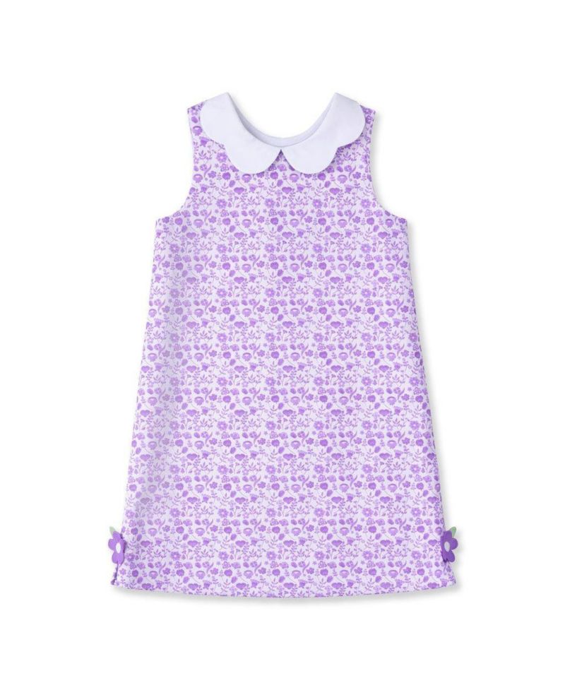 Big Girl 7-8 Printed Pique Dress with Flowers