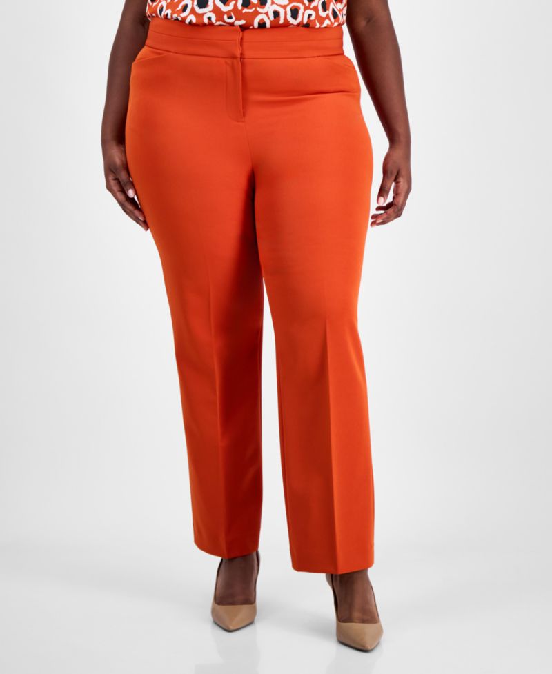 ASL Plus Size Mid-Rise Bell-Bottom Pants