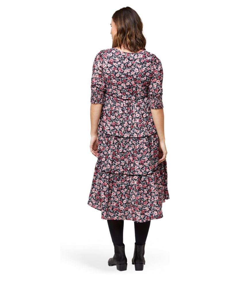 Aurora Floral Crepe Maternity Dress