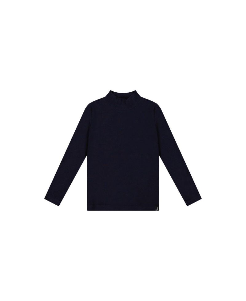 Little and Big Girl 6-14 Brushed Rib Mock Neck Top