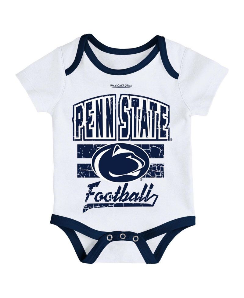 Baby Boys and Girls White Penn State Nittany Lions Bodysuit, Bib and Bootie, Set of 3
