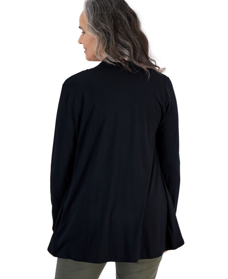 Petite Solid Open-Front Cardigan