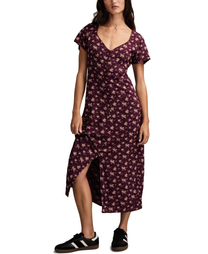 Women's Simone Printed Short-Sleeve Midi Dress