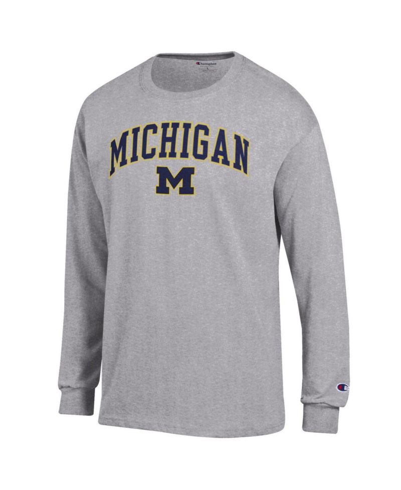 Men's Maize Michigan Wolverines Arch Over Logo Long Sleeve T-Shirt