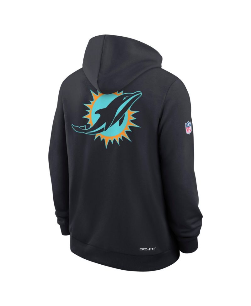 Men's Navy Miami Dolphins 2025 NFL Rivalries Sideline Dri-Fit Hoodie