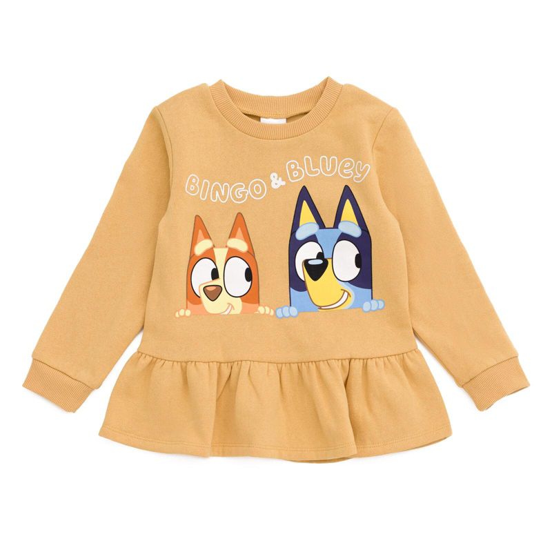 Little Girls Peplum Sweatshirt and Leggings Outfit Set(6-12)