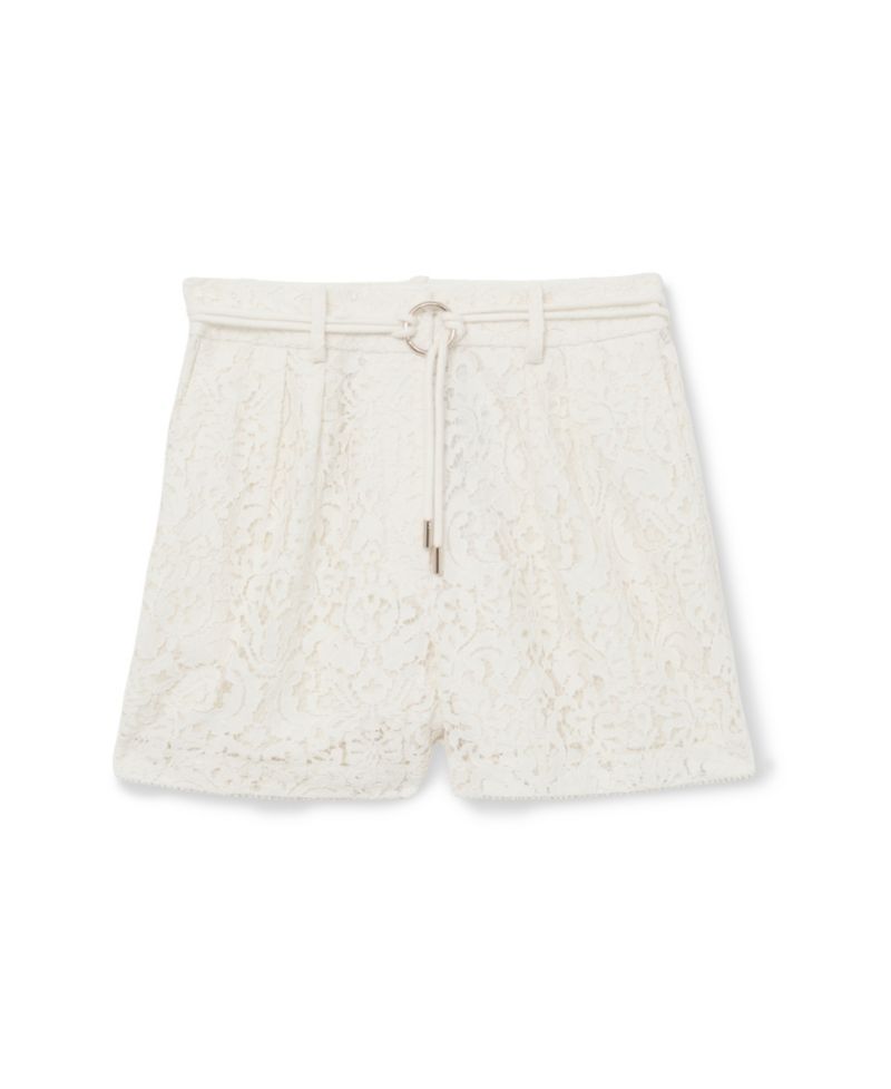 Women's Rope-Belt Lace Shorts