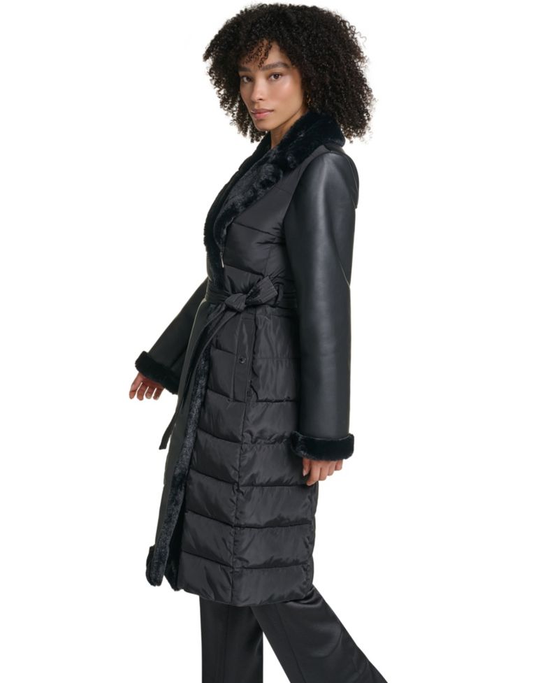 Long Belted Puffer Coat