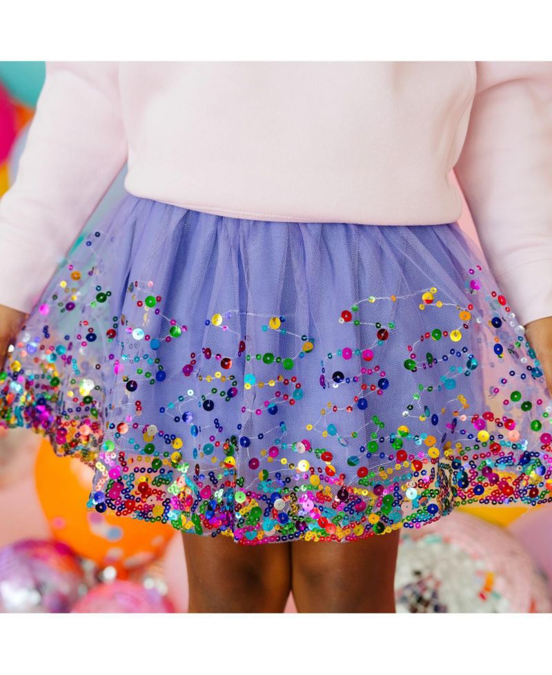 Little and Big Girls Lavender Confetti Tutu Skirt