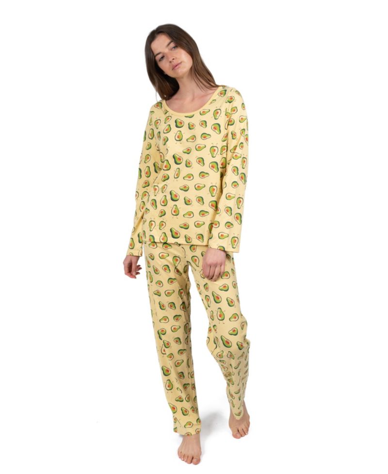 Women's Matching Family Two-Piece Cotton Long Sleeve Loose Fit Pajamas
