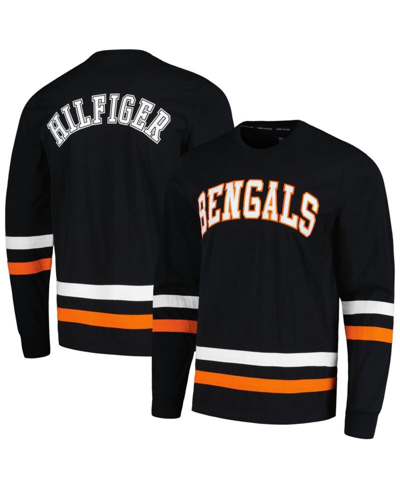 Men's Black/Orange Cincinnati Bengals Nolan Long Sleeve T-Shirt