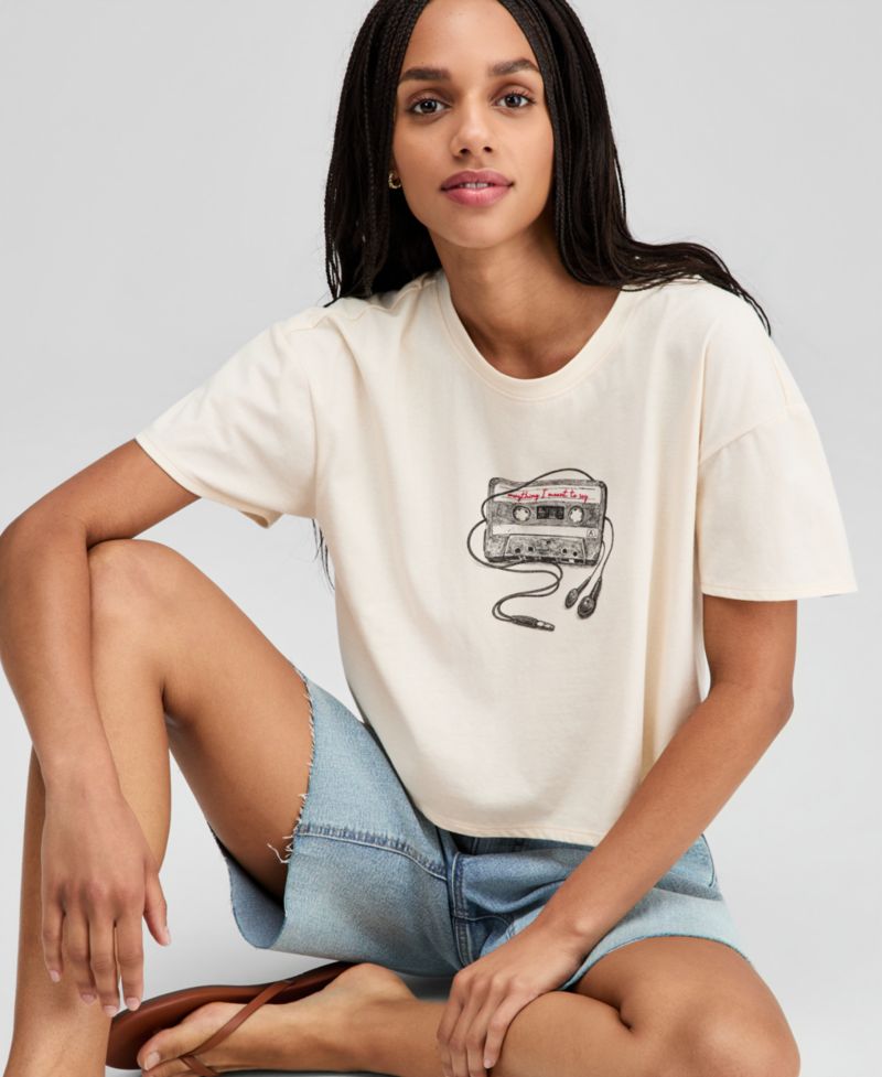 Women's Cassette Tape Graphic T-Shirt