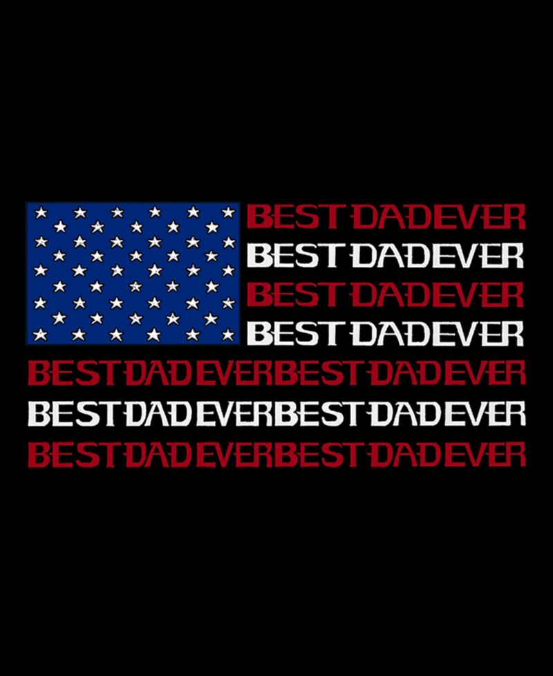 Men's Best Dad Ever American Flag Word Art Cotton and Polyester Blend T-Shirt