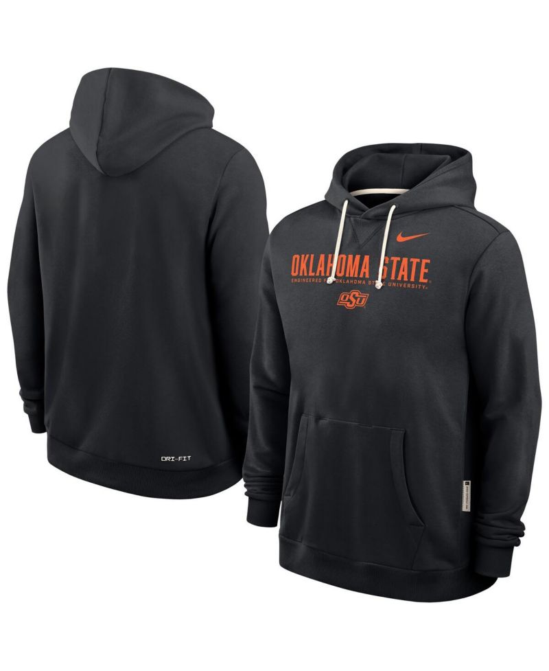 Men's Black Oklahoma State Cowboys 2025 Sideline Performance Pullover Hoodie