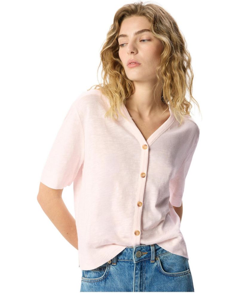 Women's Ella Cotton V-Neck Short-Sleeve Top